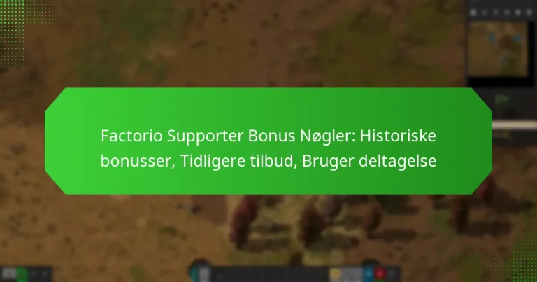 Factorio Supporter Bonus Nøgler: Historiske bonusser, Tidligere tilbud, Bruger deltagelse